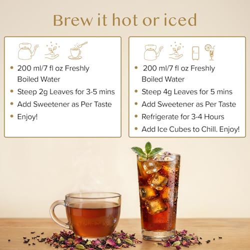 Image of VAHDAM Blooming Rose Black Tea (3.53oz|50+ Cups) Black Tea with Rose Petals