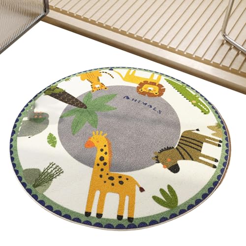 Tapis rond lavable imperméable 1m chambre enfant - 2