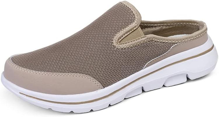 LLTMALL Mens Open Back Walking Sneaker Slippers Comfortable Mesh Knit Slip On Indoor Outdoor Mules