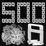 Fliesen Nivelliersystem 500 Stück 2mm Nivellierclips & Fliesenklammern aus PP, Profi Set für Großformat Fliesen, DIY Verlegung von Wand & Boden (Keramik, Marmor, Naturstein)
