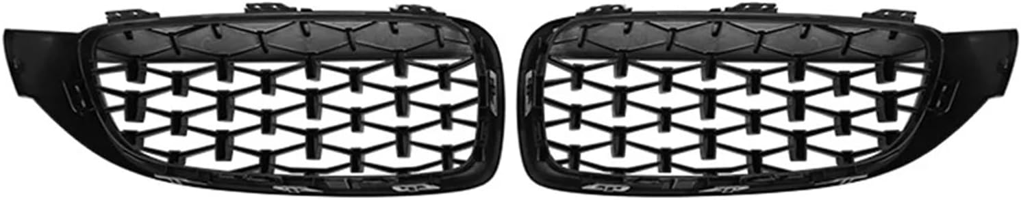One Pair Chrome Diamond Kidney Grilles Meteor Style Compatible with BMW F32 F33 F36 F80 F82 2013-2018 Cabriolet Coupe 425i 430i 440i 435i(Black and Silver)