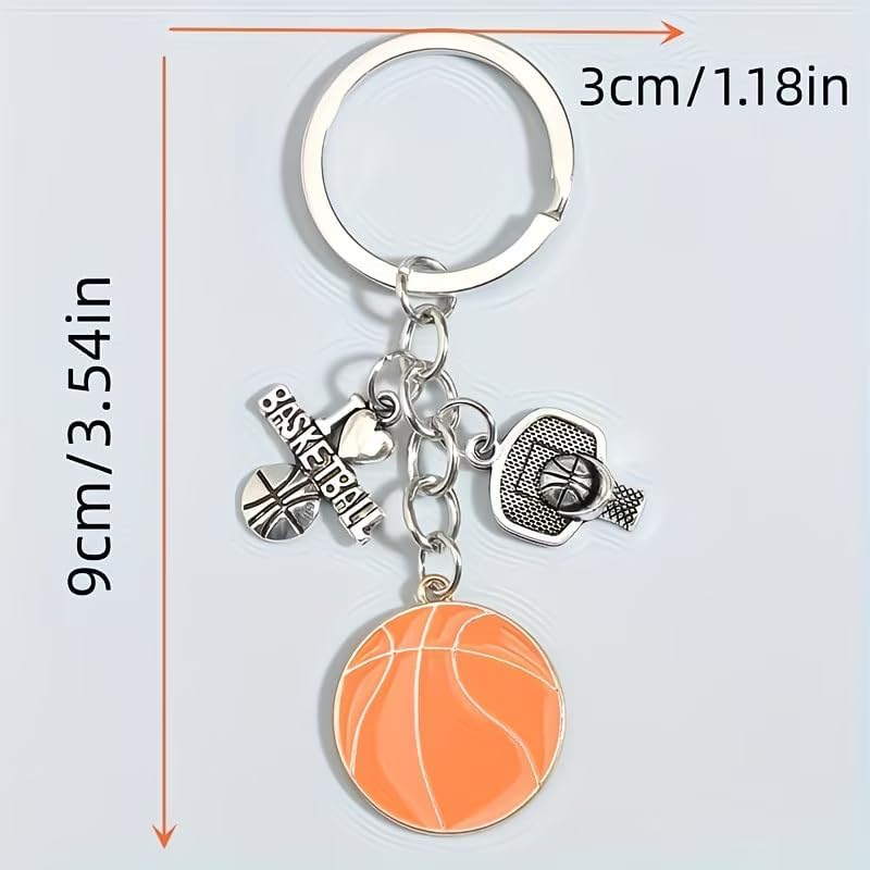 Sporty Basketball Keychain,Basketball Fans Sports Enthusiasts,Durable Keychain