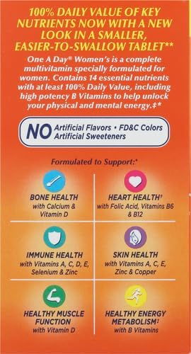 One A Day Women’s Multivitamin, Supplement with Vitamin A, Vitamin C, Vitamin D, Vitamin E and Zinc for Immune Health Support, B12, Biotin, Calcium & More, Tablet, 100 count - Image 17
