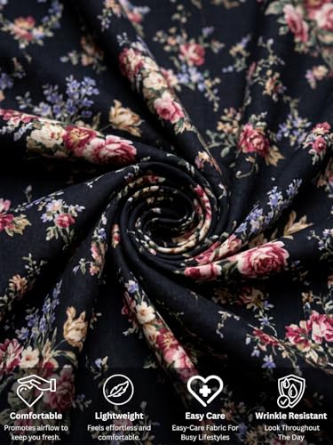 Image of Leriya Fashion Women's Cotton Printed A-Line Kurti Pant Set | Abstract Leaf & Floral Kurta with Trouser Pant | Casual Ethnic Co-ord Set for Women Stylish | Elegant Anarkali Style Tunic Kurta Set
