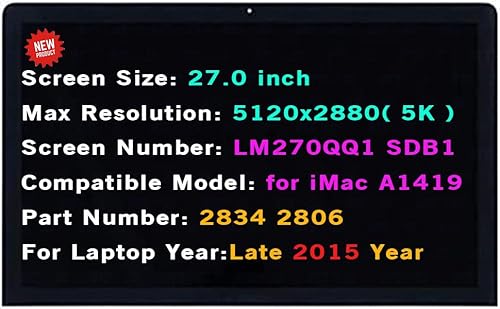 Replacement for Apple iMac Retina 27" 5K Late 2015 IPS