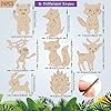 Unfinished Wooden Jungle Animal Cutouts - 24 Pcs Wooden Crafts to Paint; Woodland & Forest Animal Shapes - Slice Bear, Deer, Monkey, Rabbit, Fox; DIY Hanging Decor #1