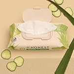 The Honest Company Hydrate + Cleanse Naturally Scented Wipes | Cleansing Multi-Tasking Wipes | 99% Water, Plant Based, Hypoallergenic | Aloe + Cucumber, 60 Count - Image 2