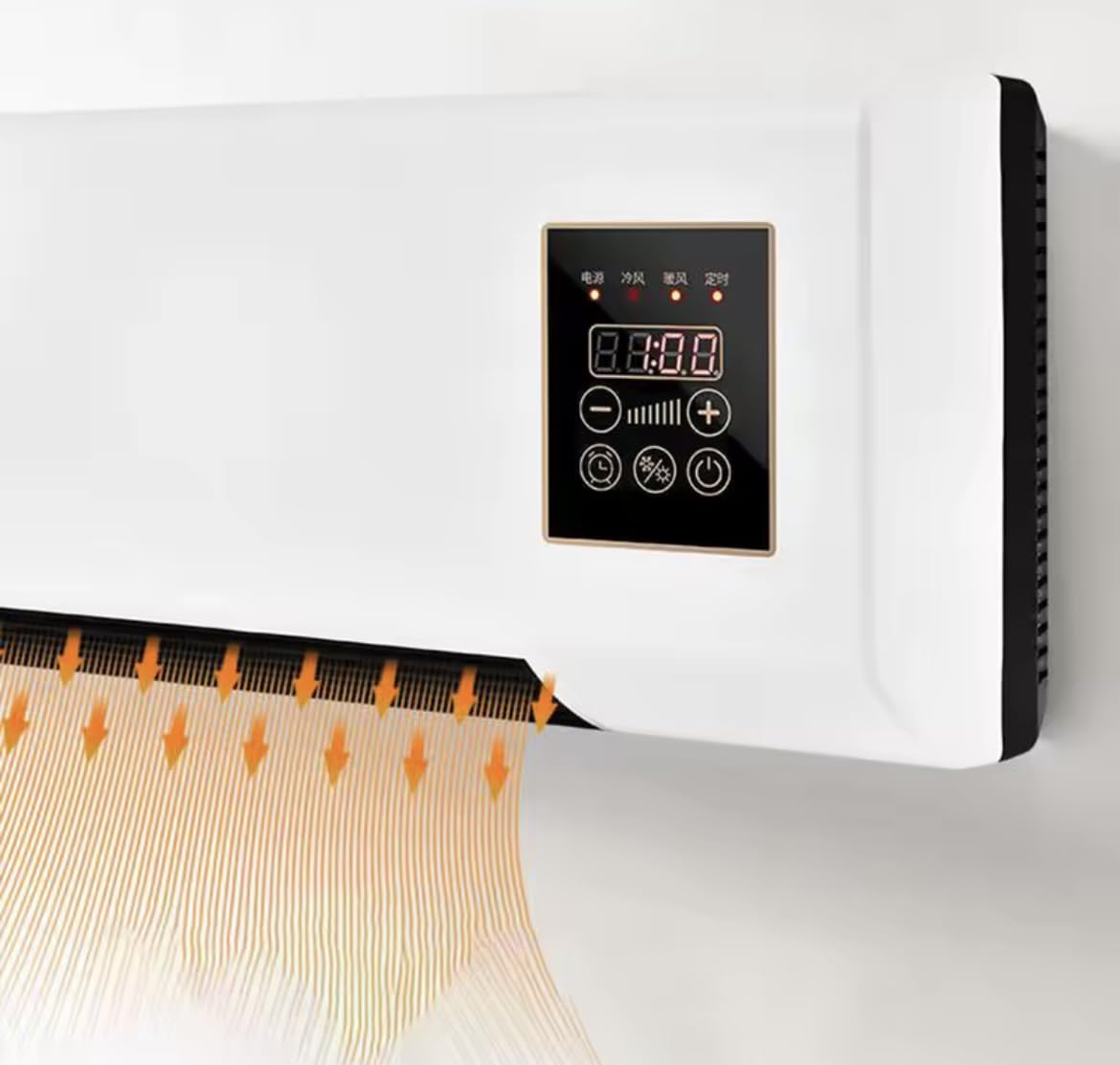 Aire acondicionado eléctrico de pared 2000 W con control remoto, doble modo caliente/frío, pantalla LED, 54 cm x 20 cm