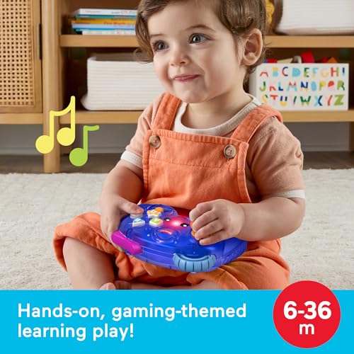 Image of Fisher-Price Laugh & Learn Game & Learn Controller, Purple | Pretend Game Controller, Video Game Activity with Lights & Music, Infants & Toddlers Ages 6+ Months