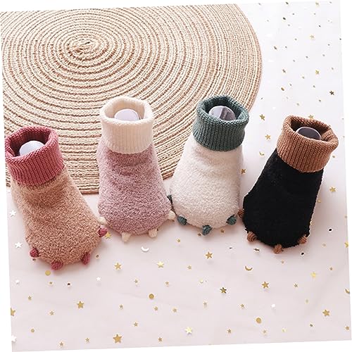 Milisten Non Slip Winter Socks Thickened Warm Crew Socks for Boys and Soft Comfortable Sole Stocking Cute Paw Pattern Cozy Footwear for Cold Weather2