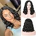 Rosa Star Short Wavy Wigs for Women Natural Black Hair Wig Synthetic Heat Resistant Fiber Hair Wigs(1B#) …