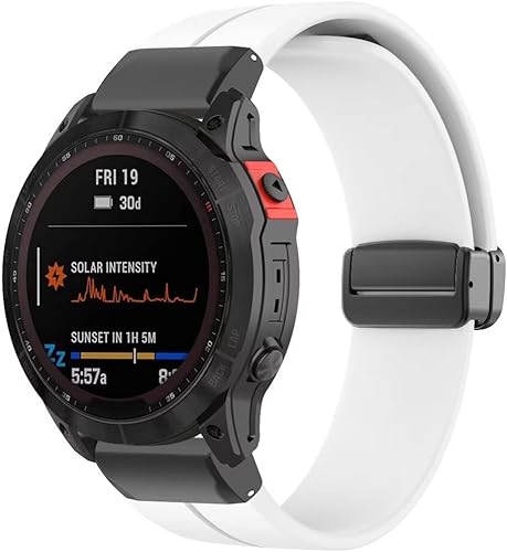 Correa deportiva Conm para Garmin Fenix 7x76x Gps65x5, correa magnética de repuesto de silicona de 0.866in y 1.024in