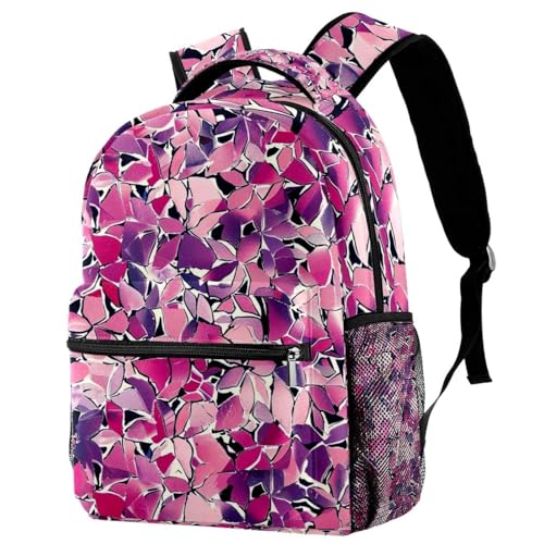Sac à dos de voyage fleurs roses et multicolore avec compartiment bouteille intégré