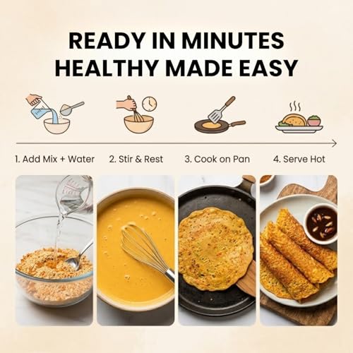 Image of The Naturik Co Millet Carrot Cheela Mix - 200 gm, Ready to Cook Millet Chilla /Dosa| Healthy & Instant Breakfast | Anytime Snack for Kids and Family | As Seen On Shark Tank