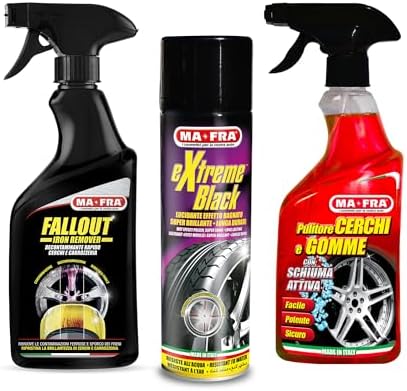  Ma-Fra Fallout Iron Remover 500 ml - Rim and Tire Cleaner per Rim e Pneumatico, Ideale per la Rimozione di Residui Ferr