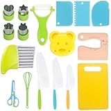 こども包丁 子供用包丁 子供用クッキングセット 本物エプロン付き 調理器具付き 安全包丁 まな板 野菜とフルーツカッター キッズナイフ 環境に優しい 鋸歯状エッジ 安全操作 キッズナイフ 本格的な料理 子供用キッチンツール 13/17点セット Drvruro (17点セット)