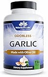 NaturaLife Labs Odorless Garlic Supplement – 30 mg Garlic Extract per Serving (2 Softgels) with Organic Olive Oil – 150 Softgels – Non-GMO, Gluten-Free