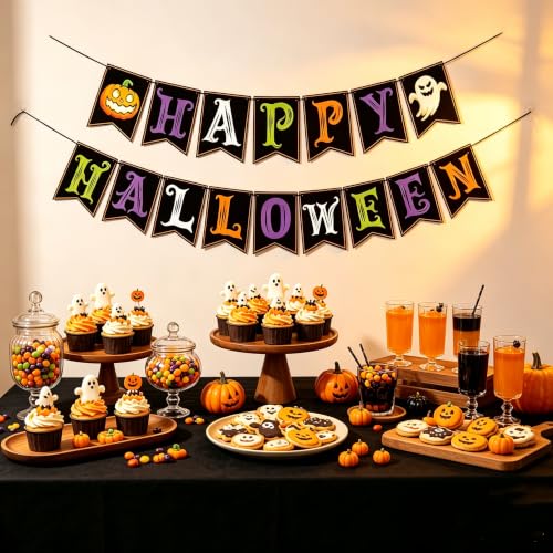 WisveraDes Halloween Decorations - Happy Halloween Banner - image 2