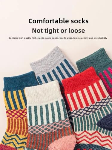 Aoxwomens Womens Cotton Crew Socks Thermal Heated Boot Slipper Midi Calf Sock,Cute Xmas Gift for Winter Snow Cold Weather4