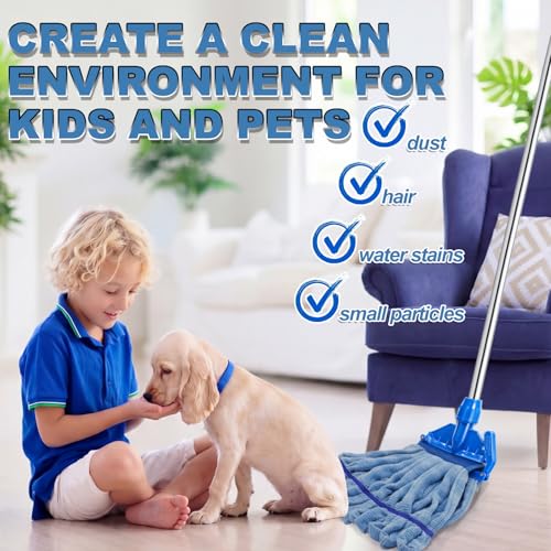 Image of Lallisa 16 Pcs Commercial Mop Head Replacement Tube Microfiber Industrial Looped End Mop Heads Refill for Floor Cleaning for Home Commercial Industrial Use (14 oz)