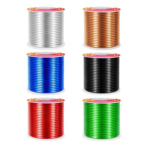 Image of Mandala Crafts 12 GA Black Red Green Assorted Anodized Aluminum Craft Wire | 276 FT, Colored, Flexible, Bendable for Bonsai Armature Sculpting Wire Wrapping Jewelry Making, Weather & Tarnish Resistant