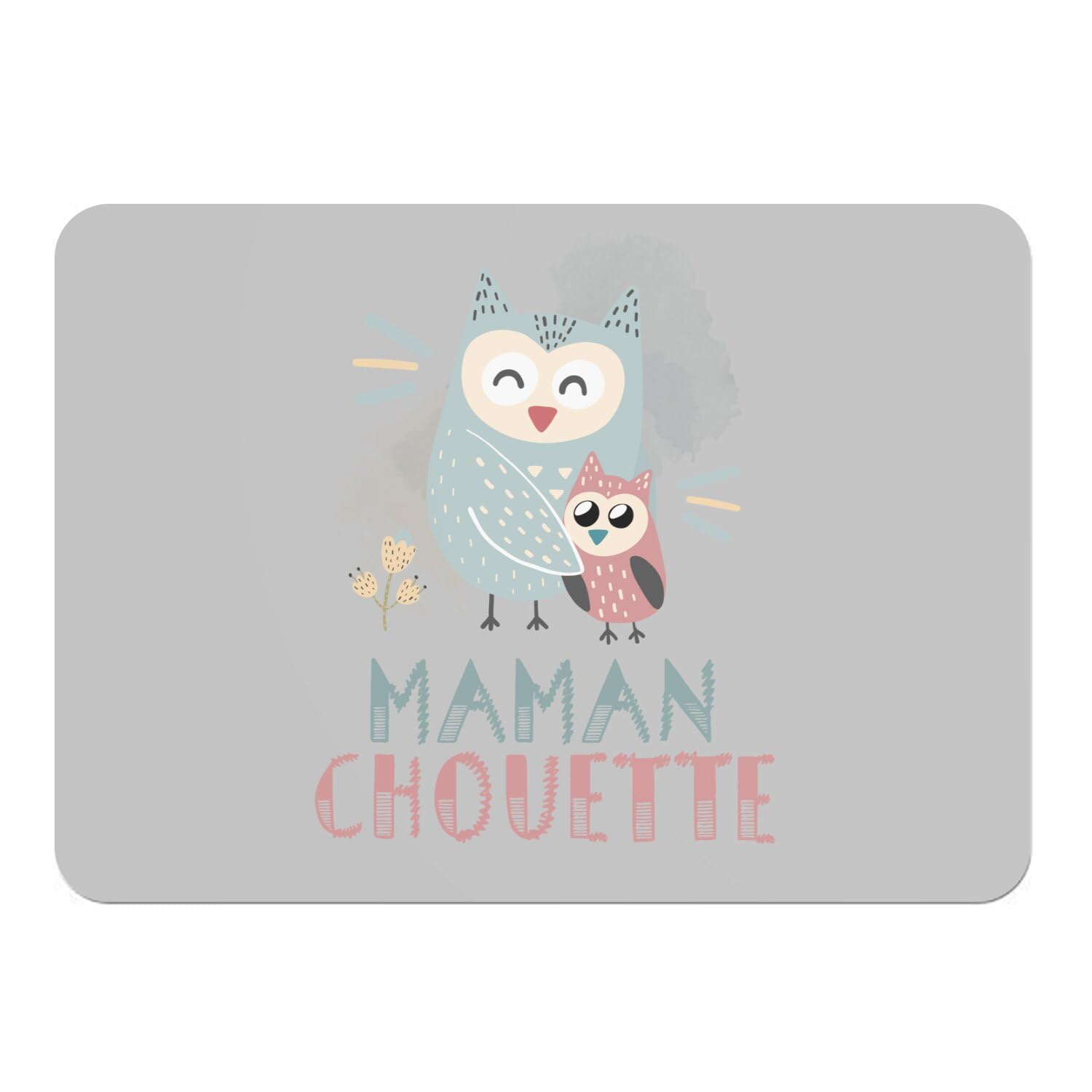 Sets de table souples en liège gris 39,5x28,5 cm napperons maman chouette