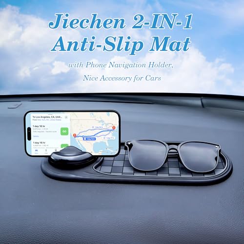 Universal Anti-Slip Car Dashboard Mat with 360° Rotating Phone Holder – Multi-Functional Organizer Pad for Phones, Sunglasses, Keys, and Daily Essentials (Gray Black) by Jiechen - Image 8