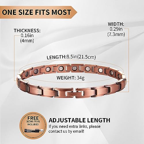 MagEnergy Copper Bracelets for Women 99.9% Pure Copper Magnetic Link Bracelet, Adjustable Bracelet Jewelry Gifts with Sizing Tool4