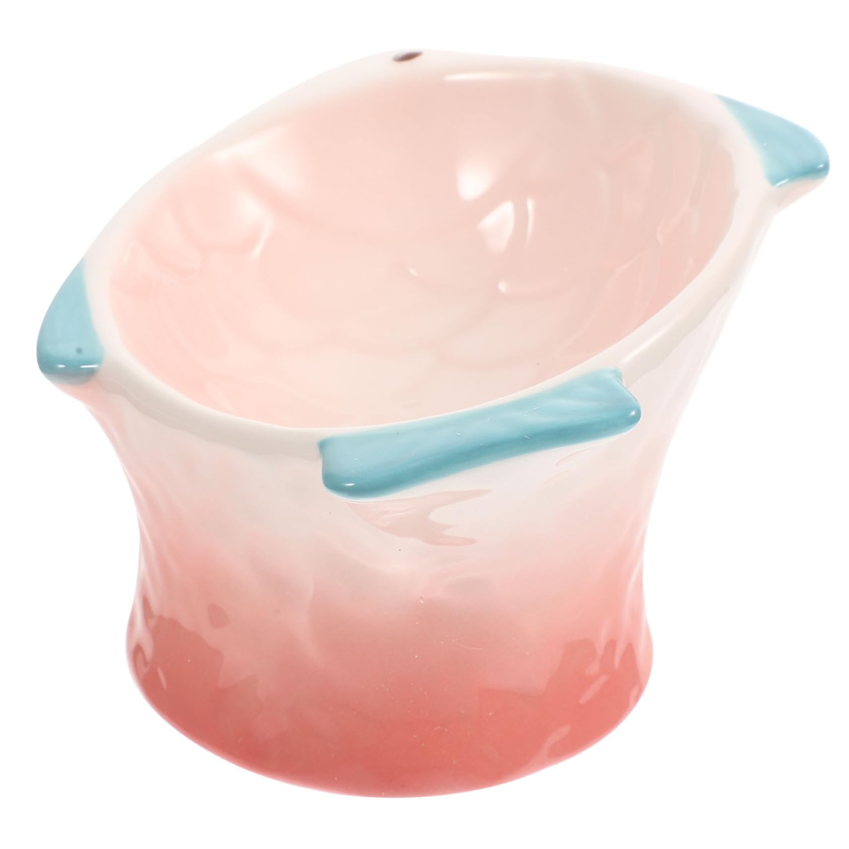 Piatto per Alimenti per Gatti Rosa in Ceramica, Basso e Decorativo | Adatto a Gatti e Cani, per Cibo e Snack, Servizio Prolungato, Stile Creativo a Forma di Pesce