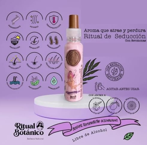 Miniatura 5 de Termoprotector capilar ritual botánico, 4.1 fl oz, 100% Orgánico, desenreda y da brilloTermoprotector capilar con ritual botánico.