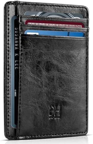 GH GOLD HORSE Slim RFID Blocking Card Holder Minimalist Leather Front Pocket Wallet for Women