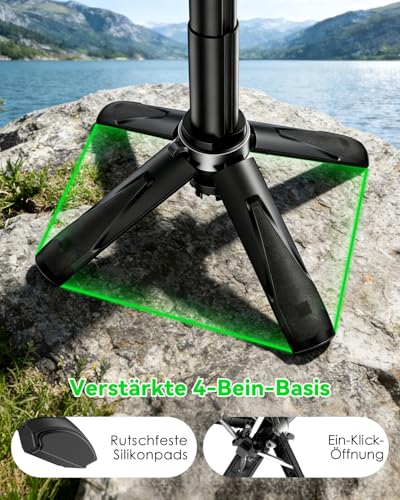 CloudValley Magnetisches 4-in-1 Multifunktionales Selfie-Stick-Stativ, Mini Tragbarer Taschen-Handy-Ständer mit abnehmbarer Fernbedienung, kompatibel mit MagSafe, für iPhone/Android, Reise-Vlog