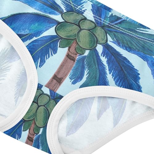 Cotton Toddlers Underwear Floral Tropical Palm Trees Blue Panties Little Girl Aesthetic Underpants Briefs 2t4