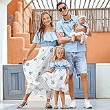 PopReal Family Matching Outfits Mommy and Me Dresses - Floral Dress Summer Men Boy Shirts Matching Sets for Beach Vacation 9-12 Months