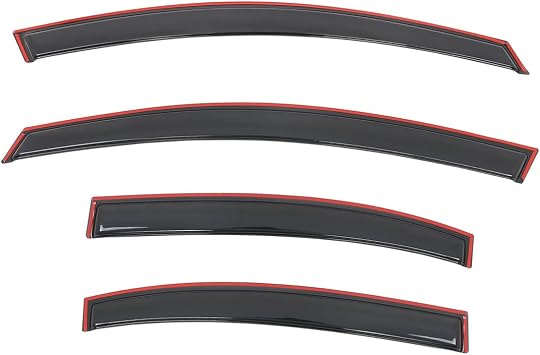 Window Rain Guards, Compatible with 2006-2011 Honda Civic 4-Door Sedan, Slim in-Channel Style Smoke/Tinted Acrylic, 4PCS, Side Window Deflectors