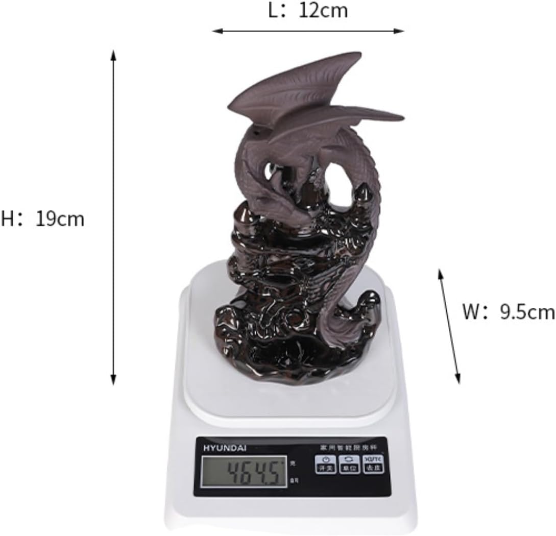 Ceramic Sandalwood Backflow Incense Burner Creative Fly Loong Waterfall Smoke Incense Holder Stick Burner for Home Yoga Temple Decoration