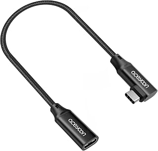 USB C Extension Cable 1.6FT/0.5M, 10Gbps 100W Right Angle USB C Male to Female Fast Charging Cord Data Transfer 4K@60Hz Thunderbolt 3.0 for MacBook Pro Air/iPad Pro,Hub,Galaxy S23/S22 Ultra,PS5.etc