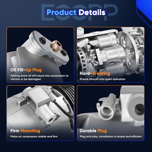 Image of ECCPP AC Compressor with Clutch 2003-2008 for Pontiac Vibe 1.8L AC Compressor