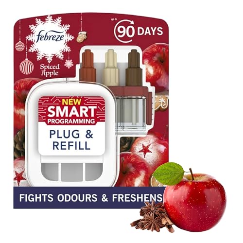3Volution Spiced Apple Air Freshener - Christmas Air Diffuser Freshener Spray Plug In with 3 Scents Room Fresheners for Home Plug Refills 20ml Pack with Topline Card.