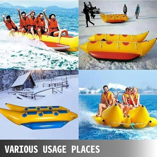 Towable Inflatable Banana Boat for 4 People - Large Water Park Tube for Jet Ski Surfing & Water Fun - Perfect for Summer Adventures & Family Activities