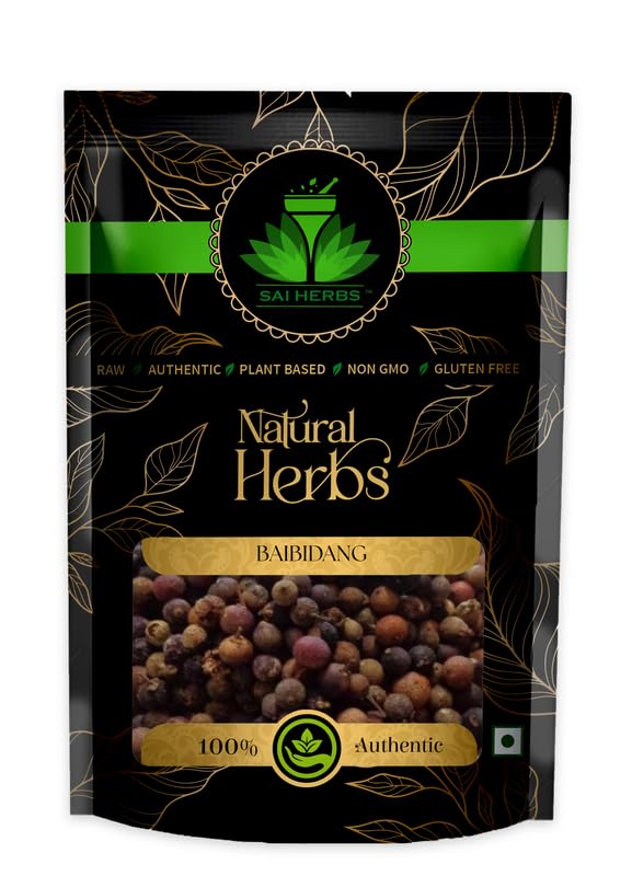 SAI HERBS Baibidang - Vaividang Black - Vavring - Wavring - Embelia Ribes - False Black Pepper - Pure & Natural (1 KG)