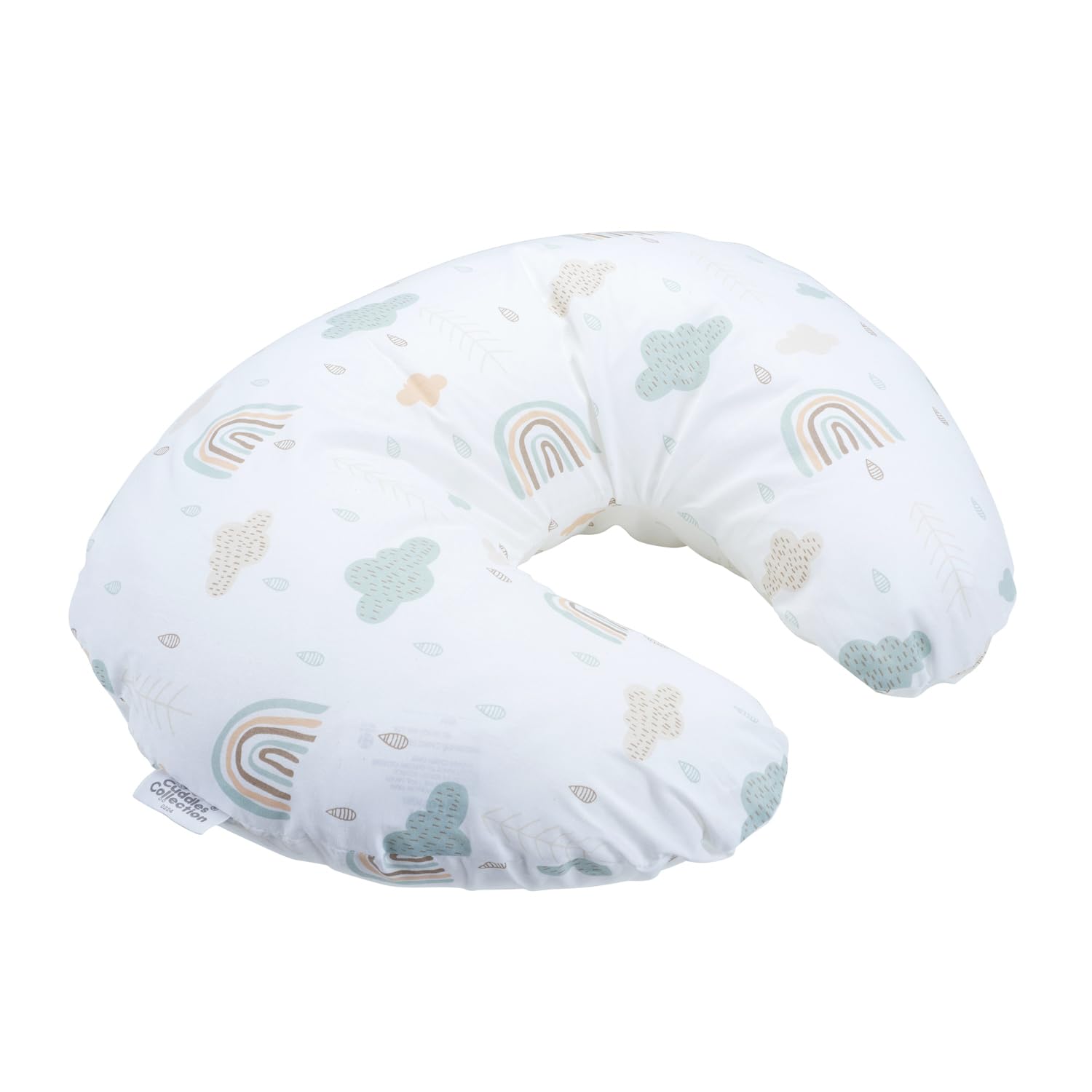 Cuddles Collection Nursing Pillow with 100% Cotton Cover - Removable Cover Breastfeeding Pillows for Comfortable Nursing Support Baby Pillow (Rainbow)