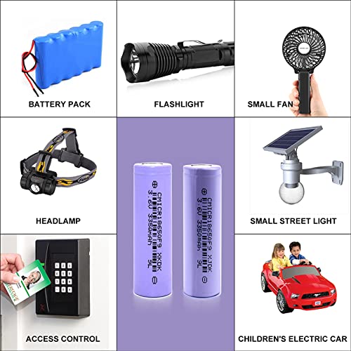 image for Generic HAKADI 8PCS 3.7V Battery 3000mAh/3350mAh Lithium Rechargeable 