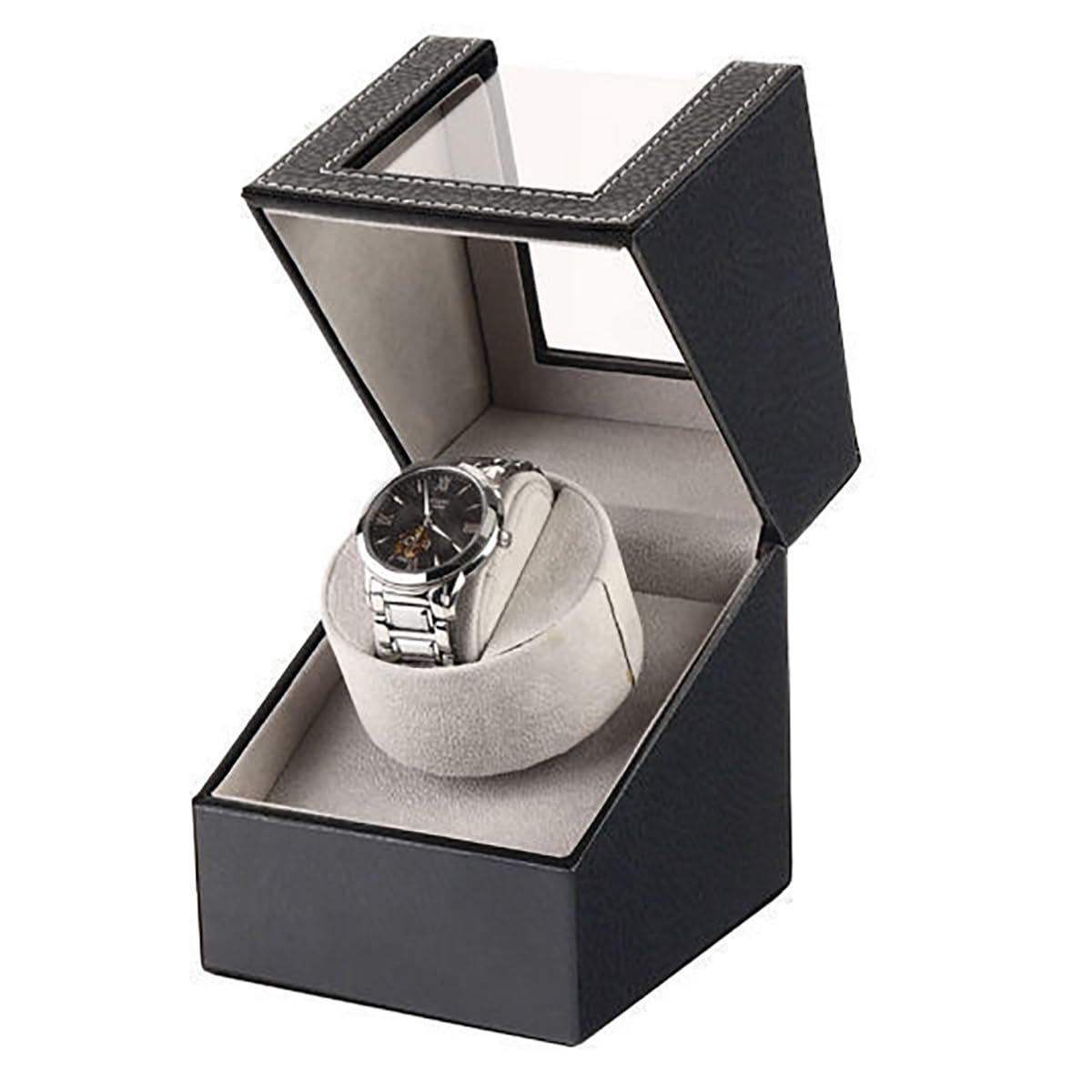 Enrollador de Relojes Individual para Relojes automáticos Caja de Almacenamiento de Relojes con Motor súper silencioso Enrollador de Relojes Apto para Relojes de Pulsera ，A