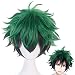 IMEYLE Wig Green Color Anime Wig Short Wavy Hair wig With Bangs Synthetic Halloween Hair Wig For Cons
