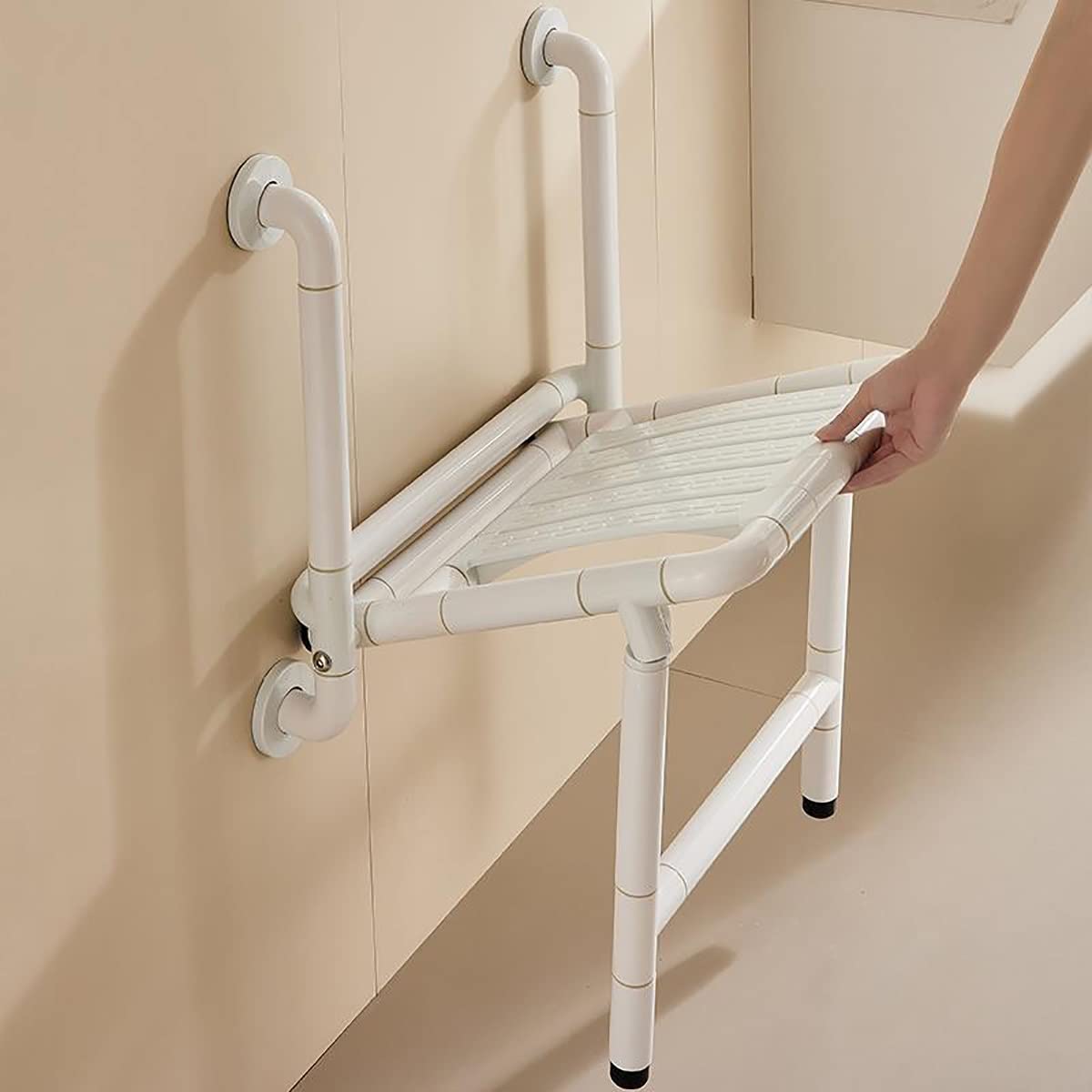 Silla de Ducha Plegable con reposabrazos, Asiento de Ducha montado en la Pared, Seguridad, Antideslizante, pasamanos sin barreras for discapacitados, for Ducha Interior, Adultos, Ancianos (Color : Ye