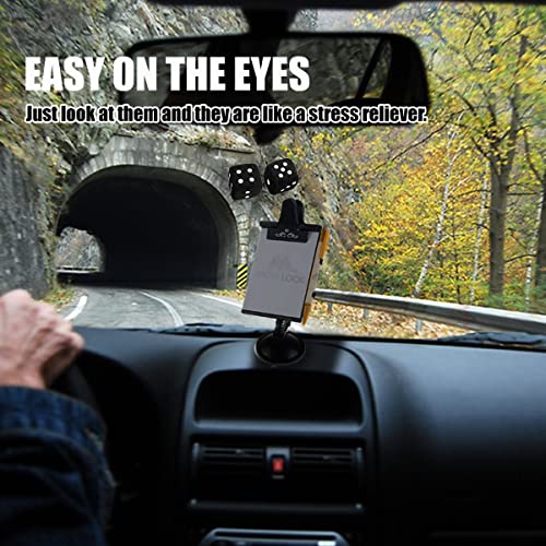 Vagway Black And White Pair Fuzzy Mirror Car Dice - Pair Of Black Hanging Dice- Plush Decorative Stylish Vintage Retro Accessory Dice For Car #TOP4