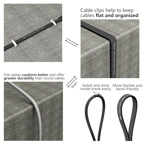 image for Jadaol Cat 6 Ethernet Cable 100 ft, Outdoor & Indoor 10Gbps Support Ca