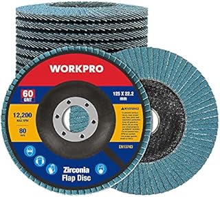 WORKPRO Flap Discs 125mm 60 Grit, Angle Grinder Discs, Grinding Discs Sanding Discs, Angle Grinder Accessories, 10-Pack