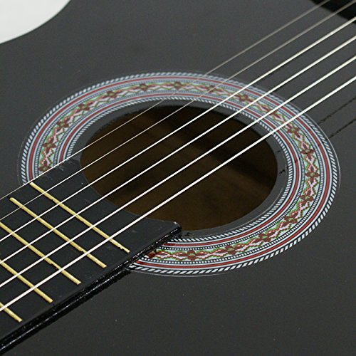 Zeny 38" New Beginners Acoustic Guitar With Guitar Case, Strap, Tuner And Pick (Black) #TOP6